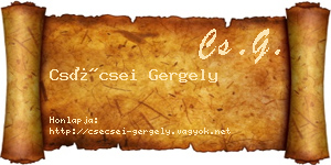 Csécsei Gergely névjegykártya
