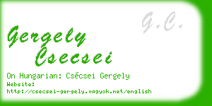 gergely csecsei business card