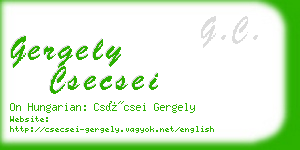 gergely csecsei business card